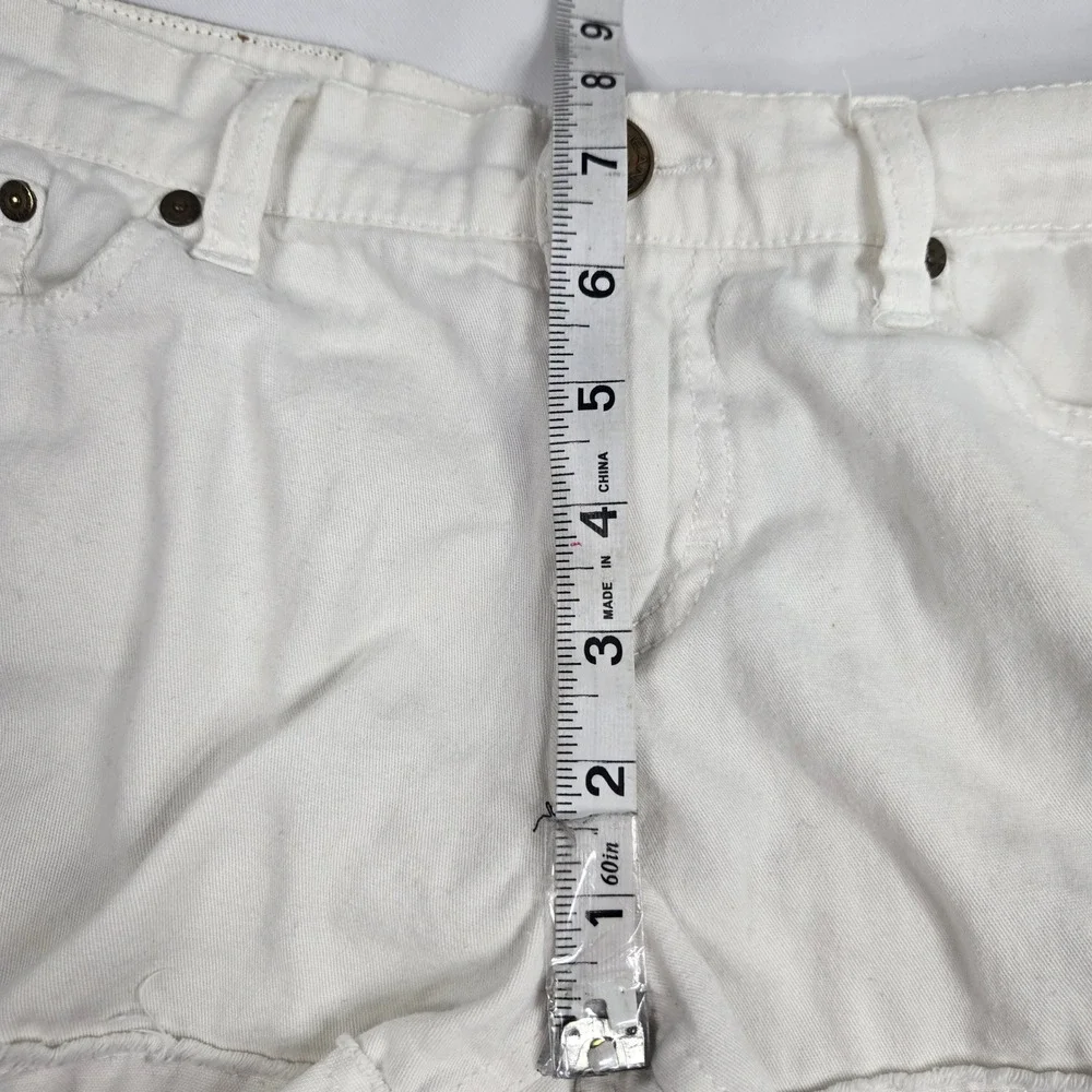 Vigoss Collection White Denim Shorts Cuffed Hem Casual Cotton Blend‎ Size 16 Y2K